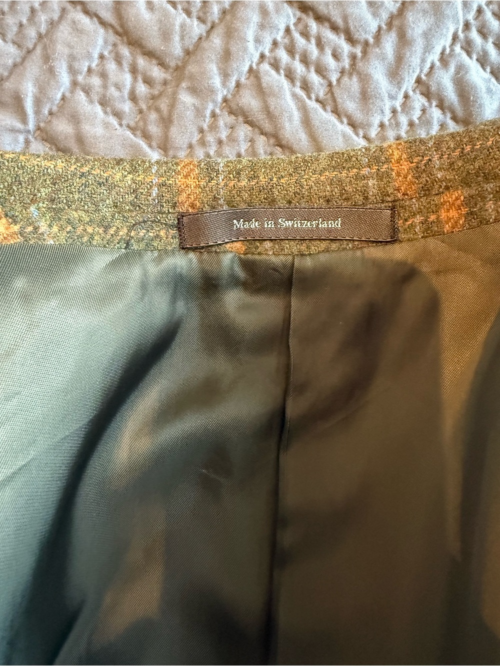 Ermenegildo Zegna Green Plaid Sport Coat with Tan & Orange Windowpane - Picture 8 of 15